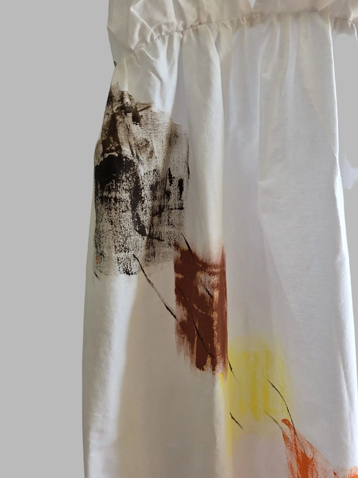 Vestido maxi blanco pintado a mano, Talla Única