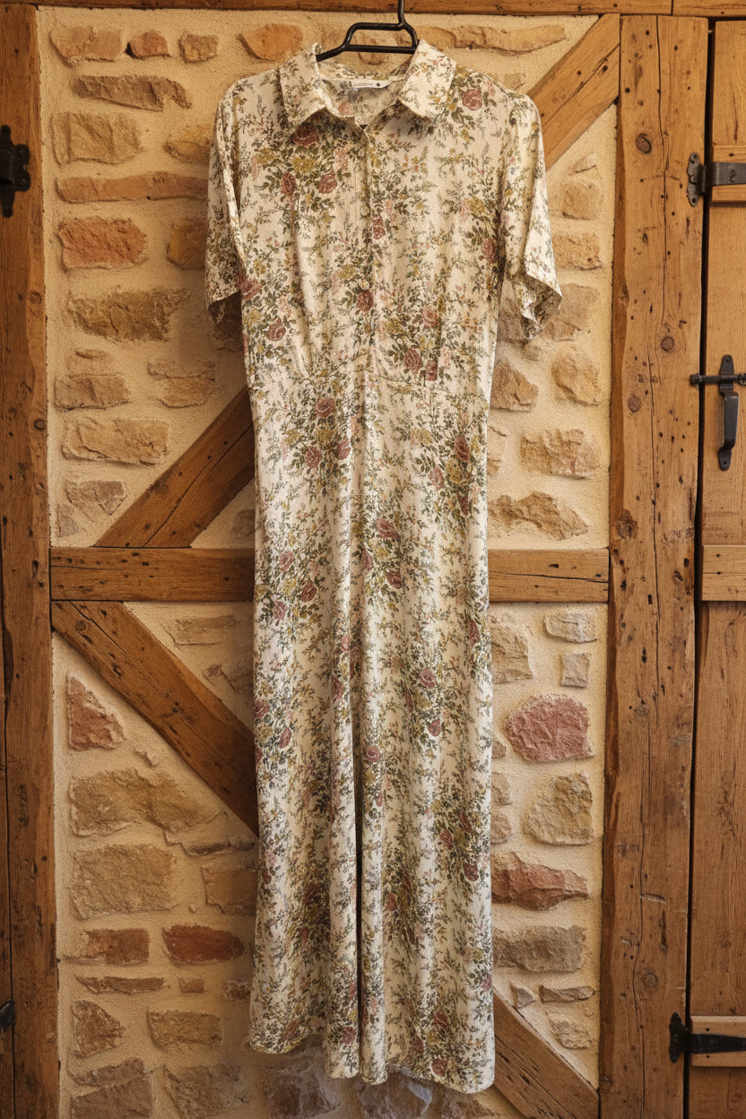 Robe chemise longue fleurie Zara