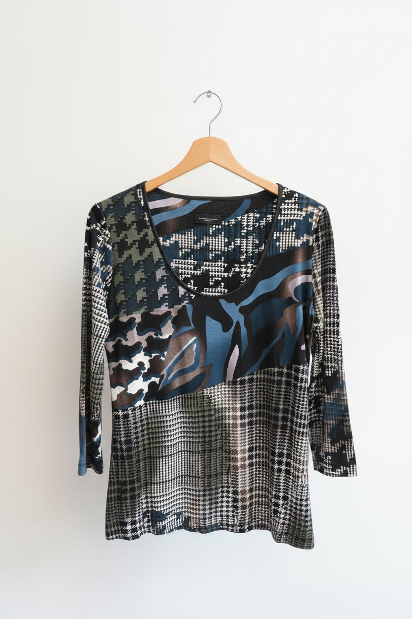Blouse en maille patchwork multicolore - Javier Simorra