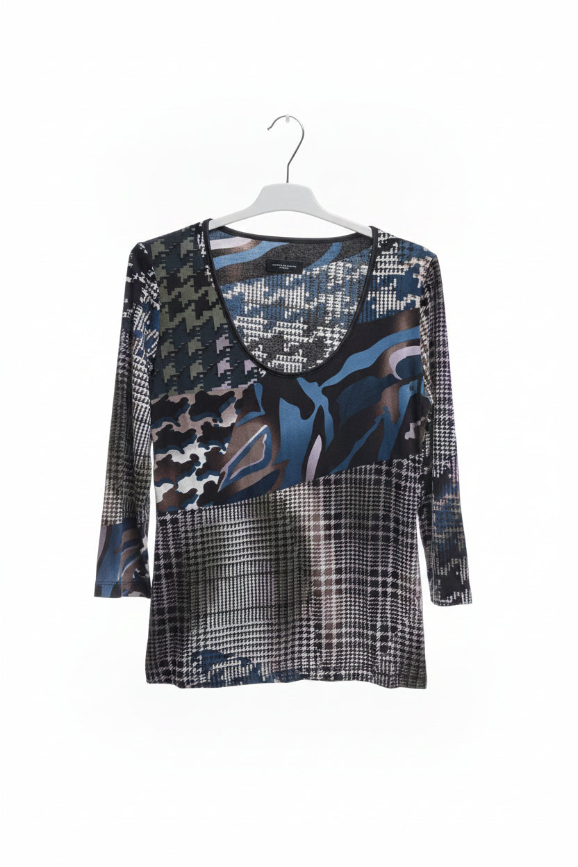 Blouse en maille patchwork multicolore - Javier Simorra