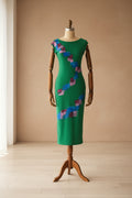 Robe Verte Art Circulaire Peint à la Main – Zara Upcyclé