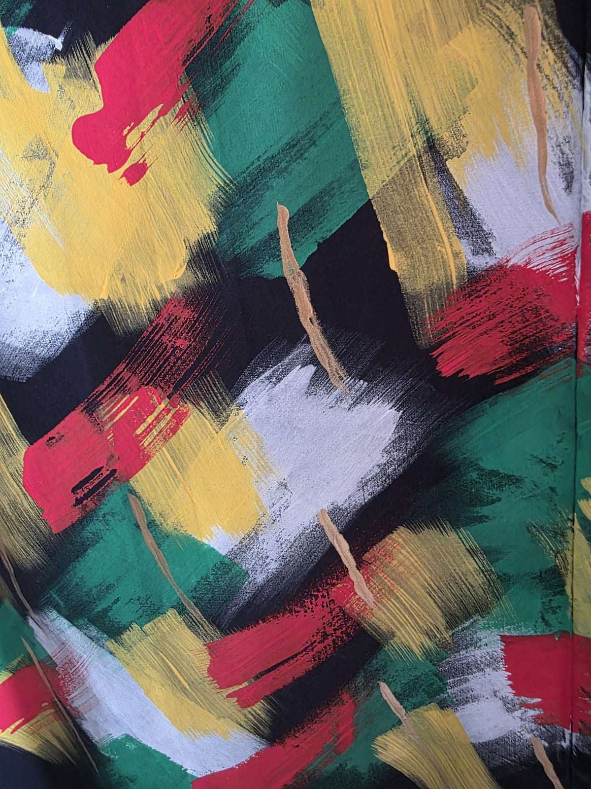 Vestido camisero pintado a mano «Geometría Viva» — COS azul marino | Pieza única