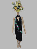 Vestido negro pintado a mano «Geometría Viva» — Celyn b. by Elisabetta Franchi | Pieza única