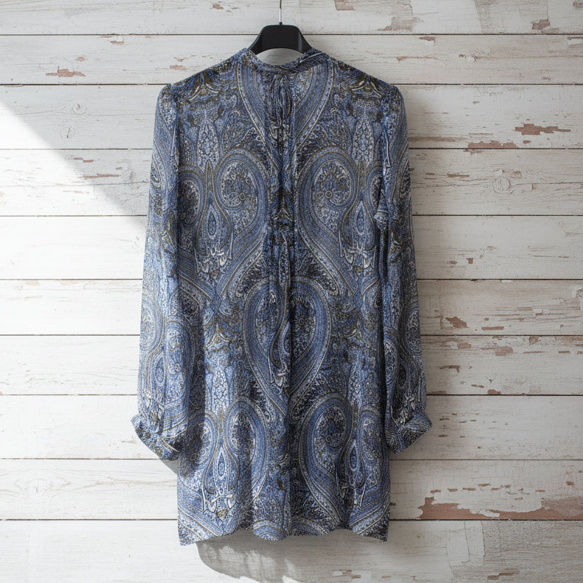Tunika-Bluse von Trovels – 100 % Seide