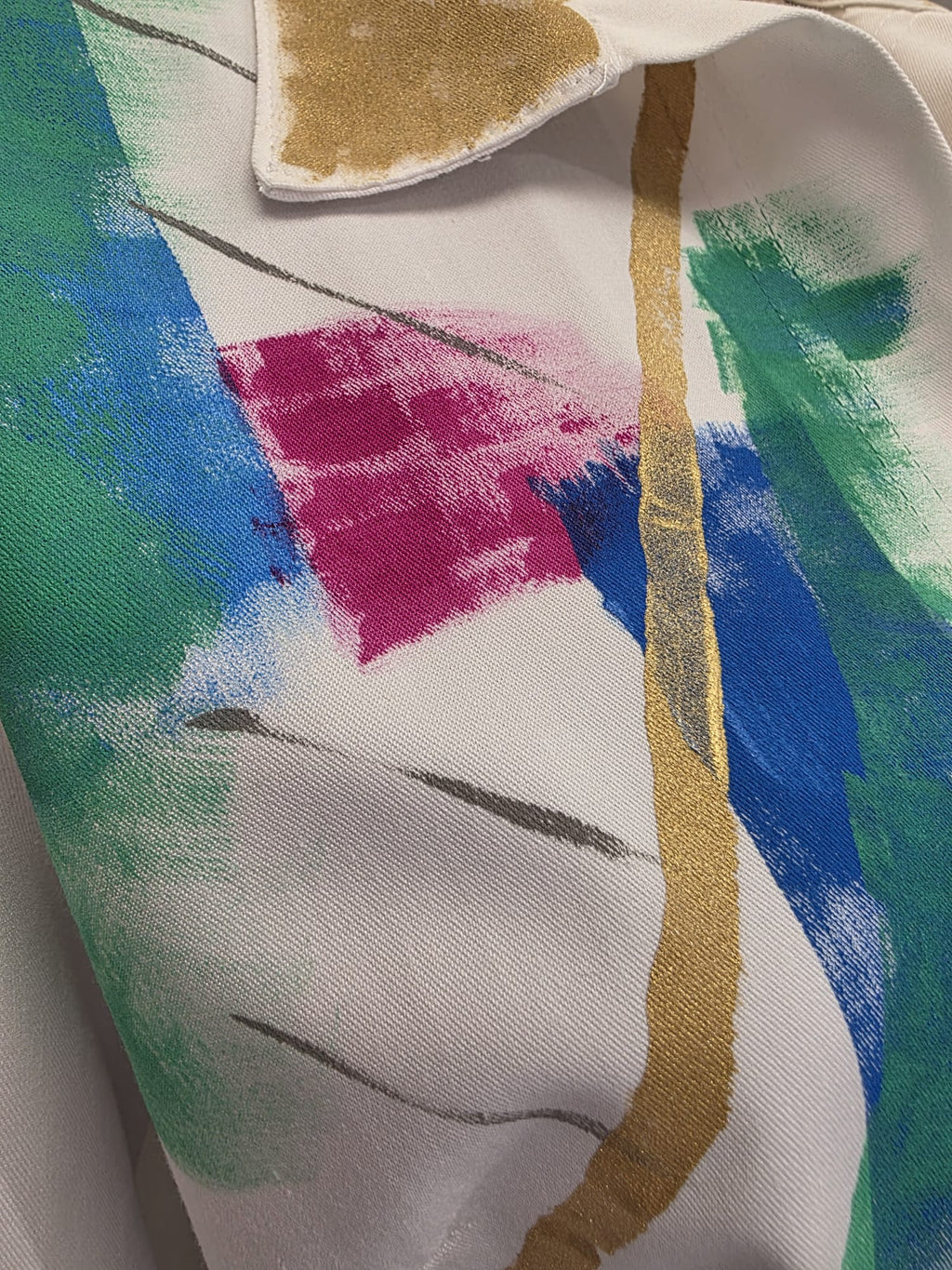 Blazer blanco artesanal pintado a mano