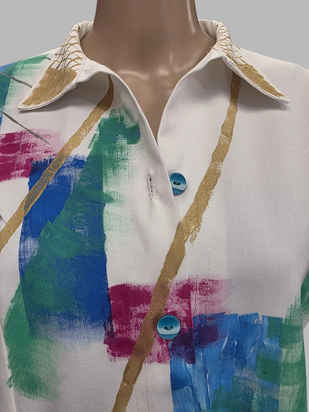 Blazer blanco artesanal pintado a mano